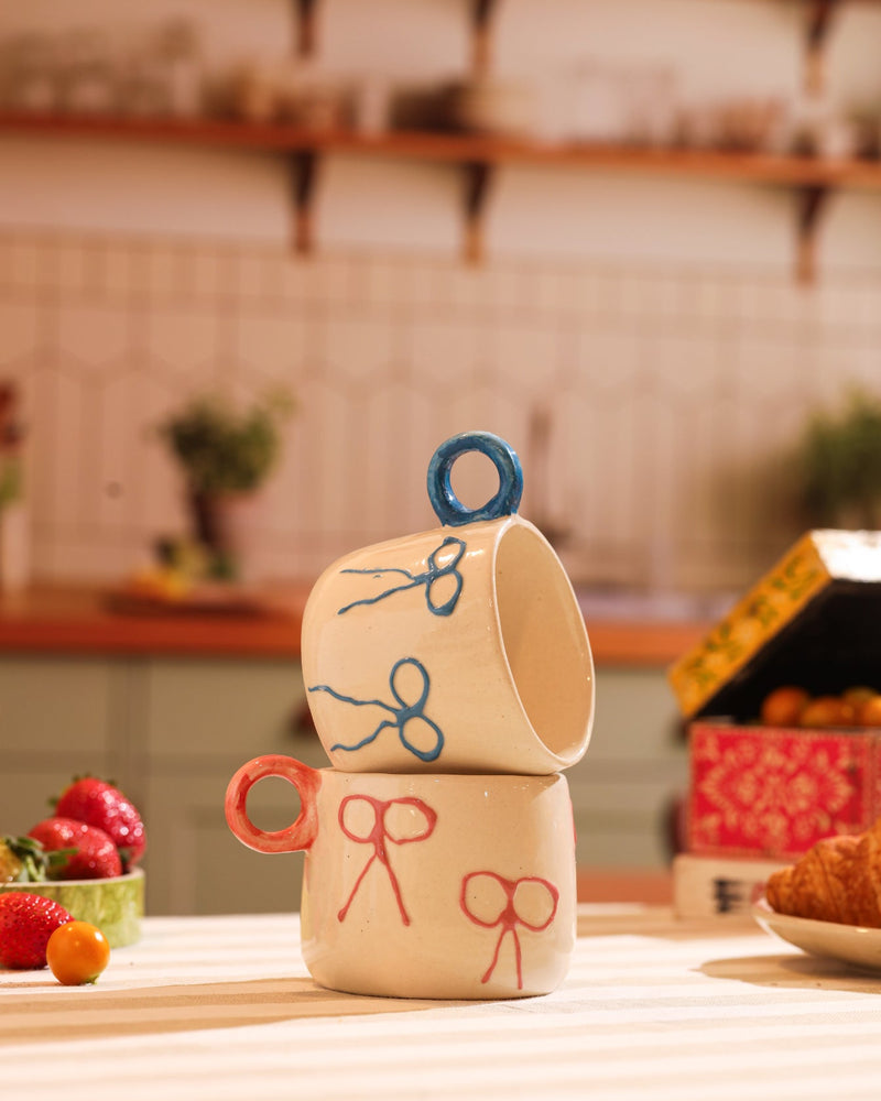 Alamkari India Ceramic Bowtie Ceramic Tea Cup