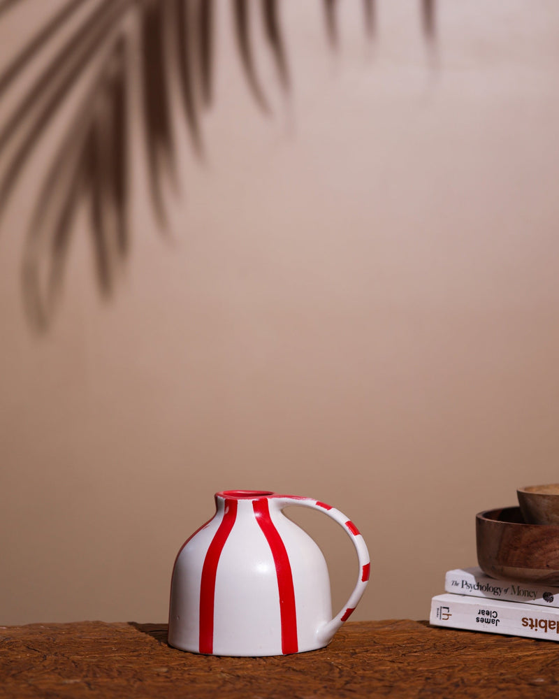 Alamkari India Ceramic Candy Stripe Ceramic Vase