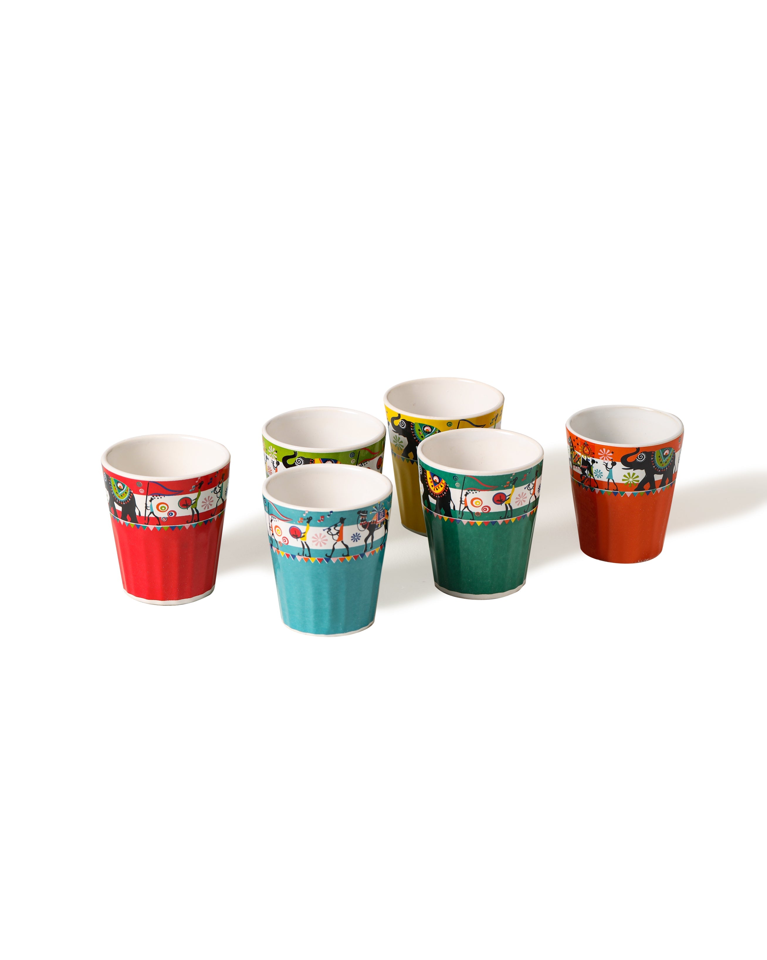 Alamkari India Ceramic Chai Cut Kulhad CUP - Set of 6
