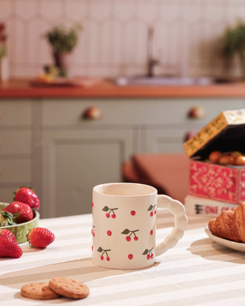 Alamkari India Ceramic Cherry Blossom Ceramic Mug
