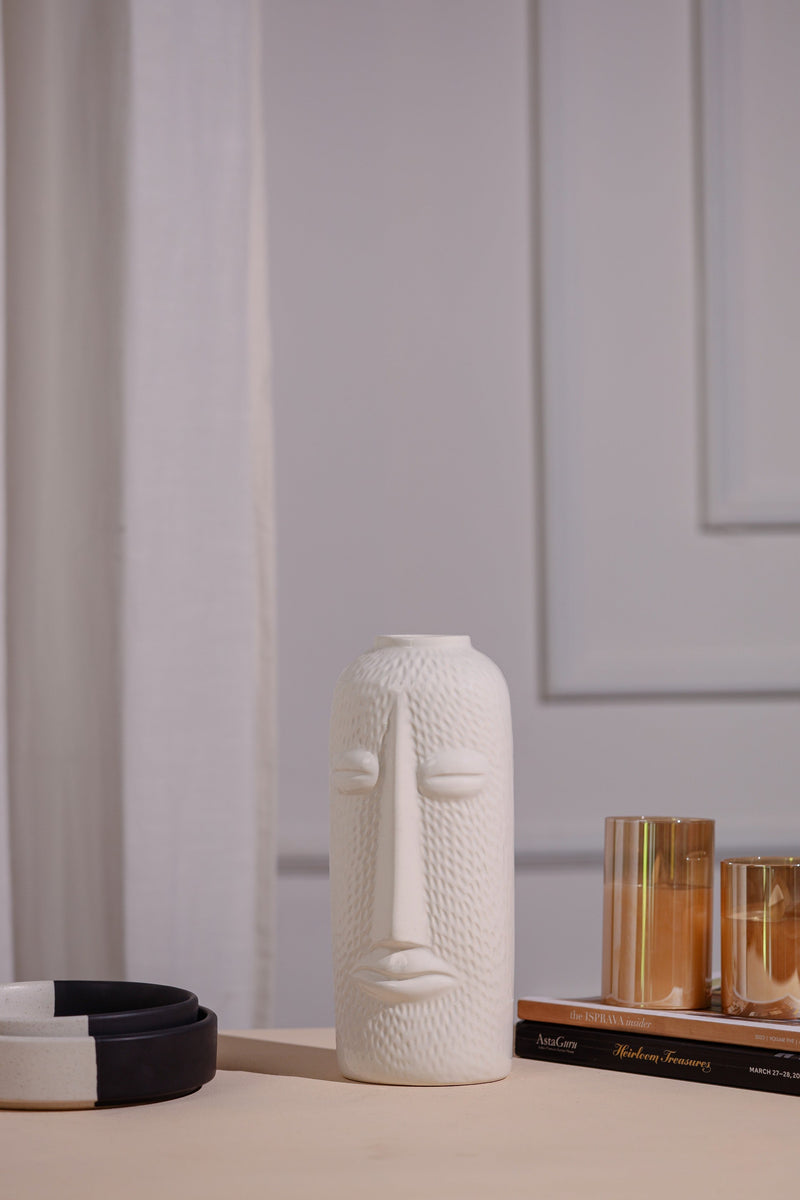 Alamkari India Ceramic Composed Facial Flower Vase