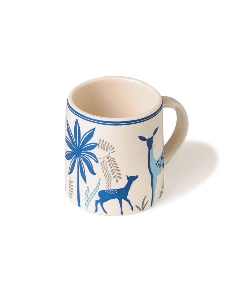 Alamkari India Ceramic Deer Design Coffee Mug