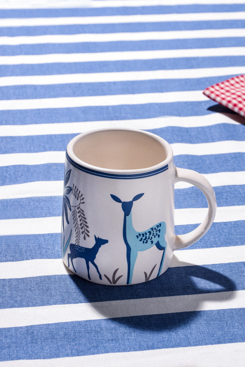 Alamkari India Ceramic Deer Design Coffee Mug