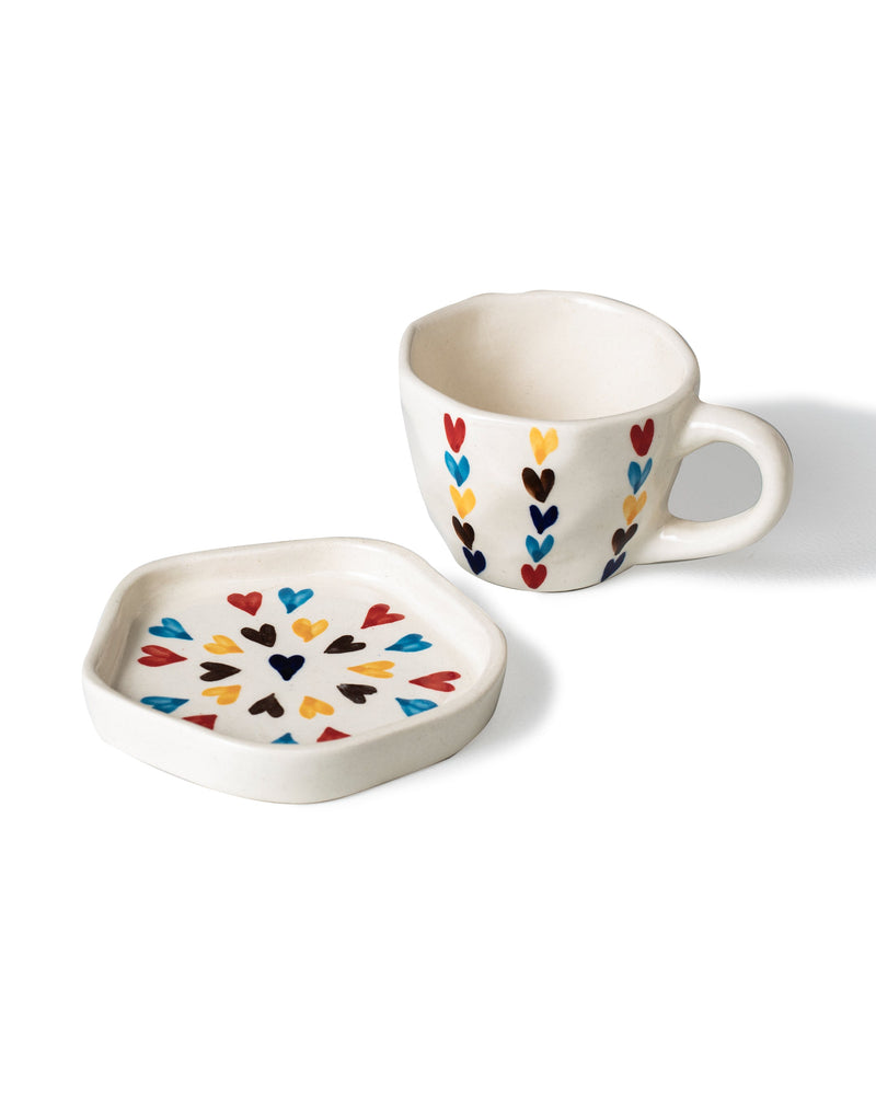Alamkari India Ceramic Dil-Vil Cup Saucer Set