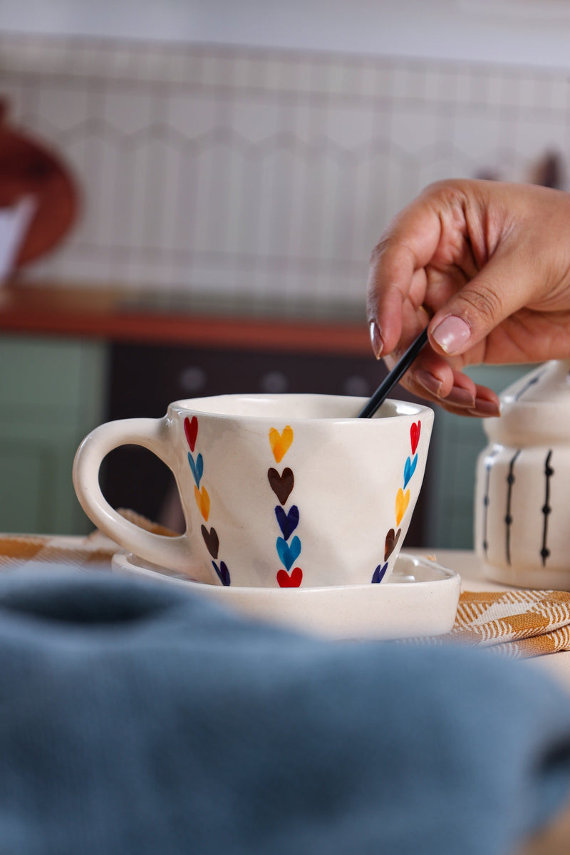 Alamkari India Ceramic Dil-Vil Cup Saucer Set