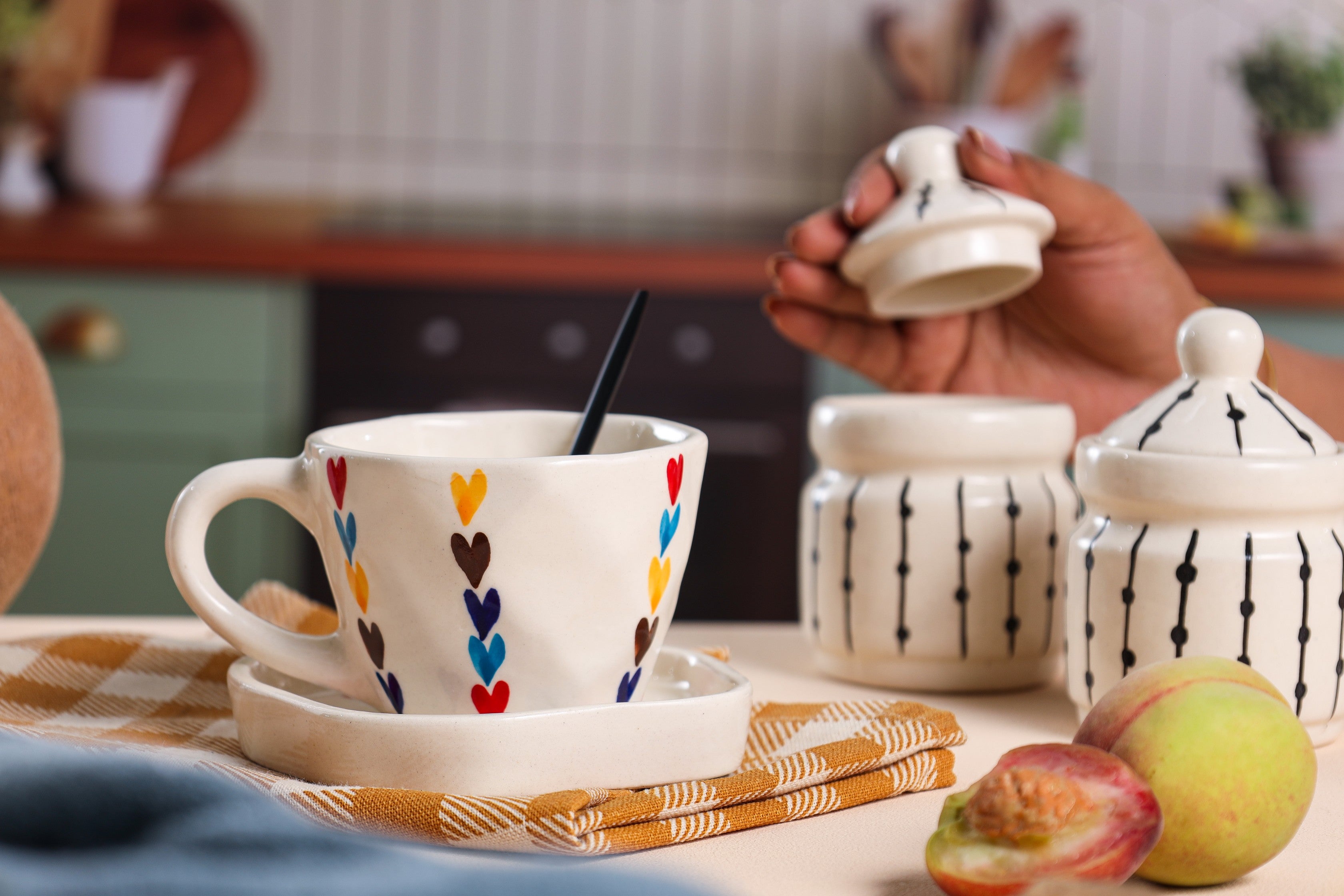 Alamkari India Ceramic Dil-Vil Cup Saucer Set