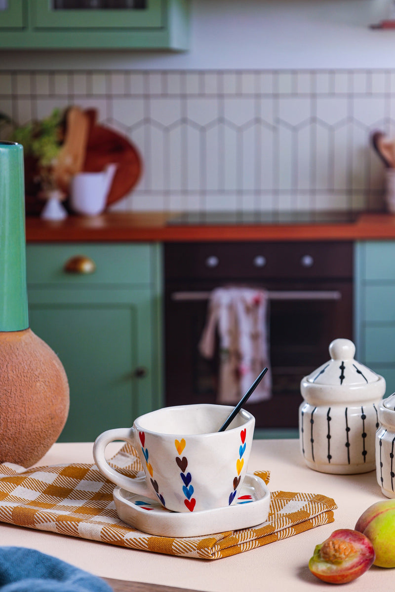 Alamkari India Ceramic Dil-Vil Cup Saucer Set