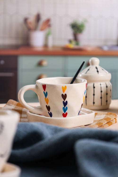 Alamkari India Ceramic Dil-Vil Cup Saucer Set