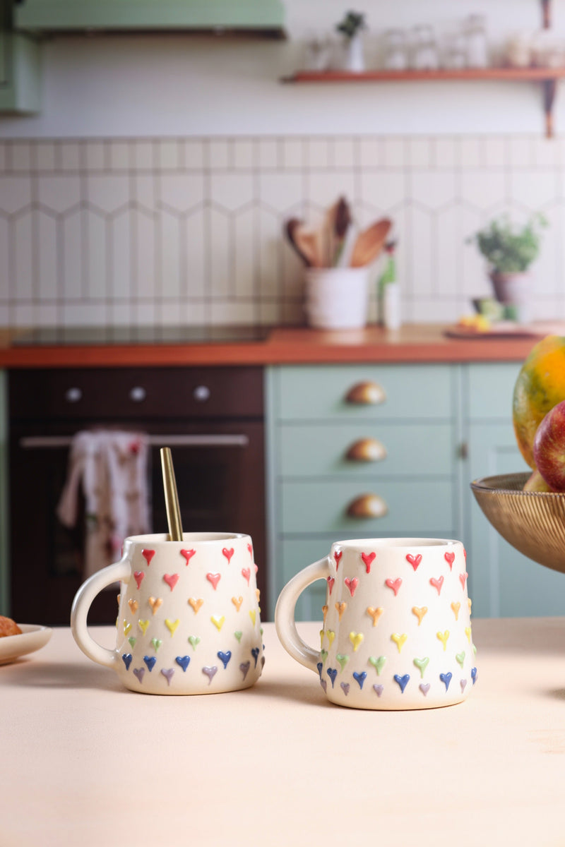 Alamkari India Ceramic Embossed Hearty Coffee Mug