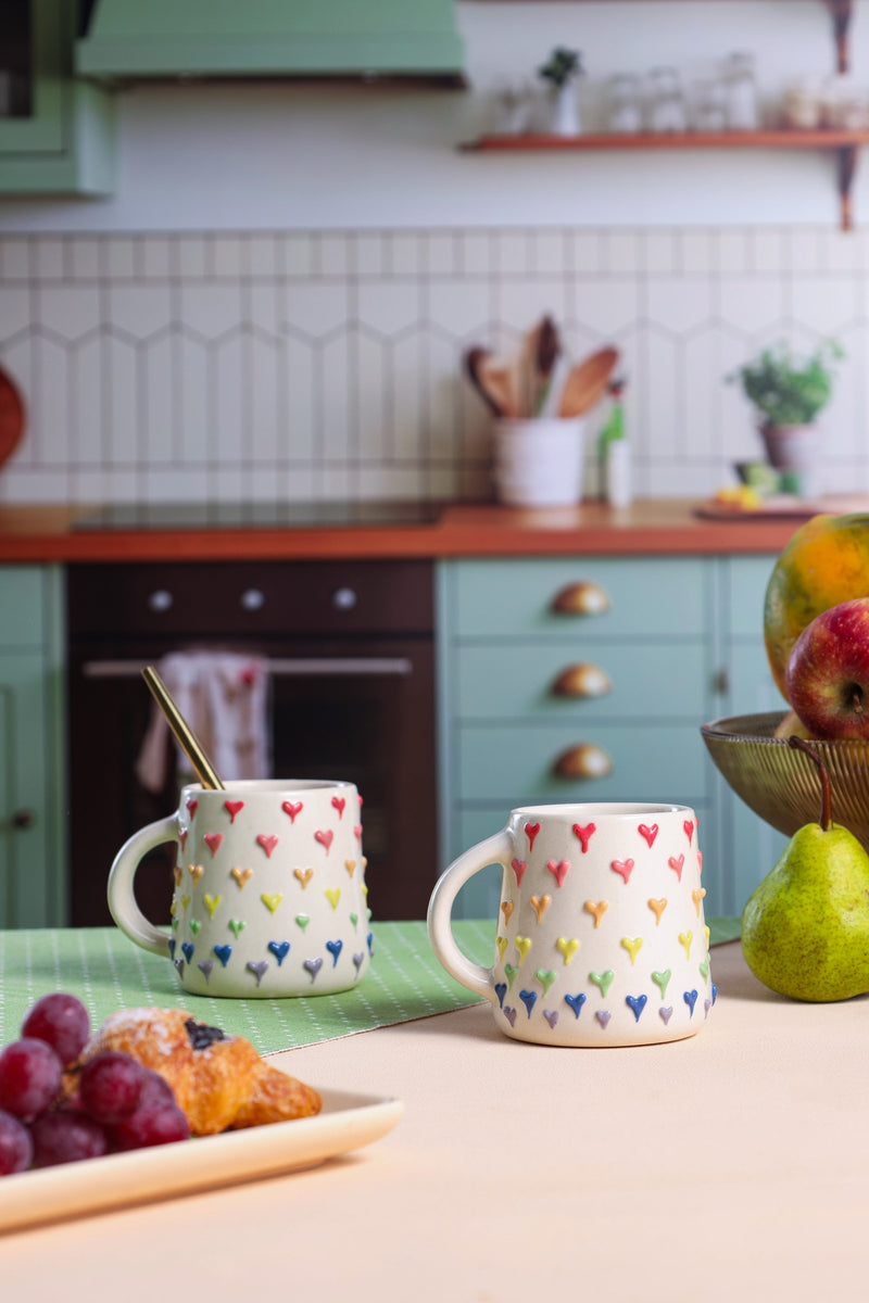 Alamkari India Ceramic Embossed Hearty Coffee Mug