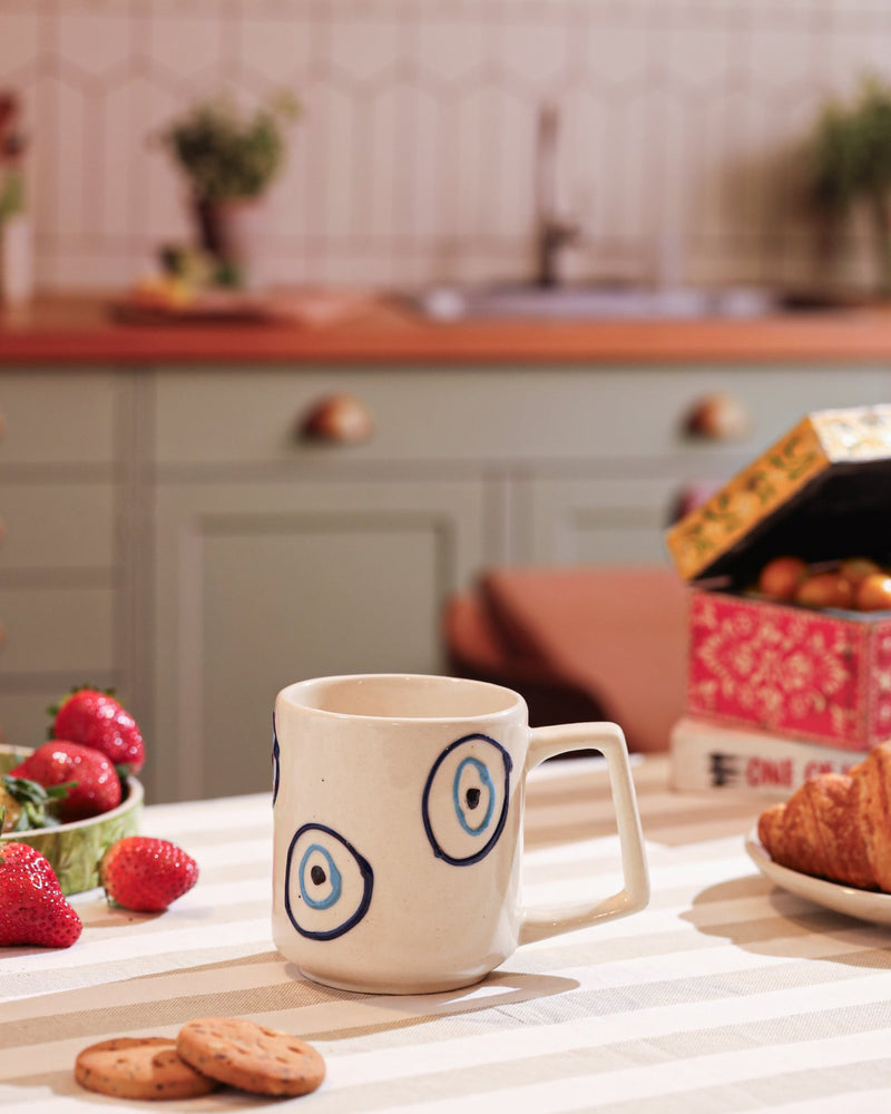 Alamkari India Ceramic Evil Eye Protection Ceramic Mug