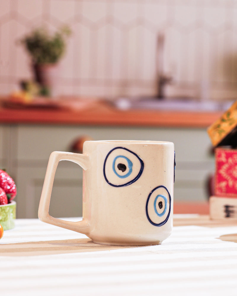 Alamkari India Ceramic Evil Eye Protection Ceramic Mug