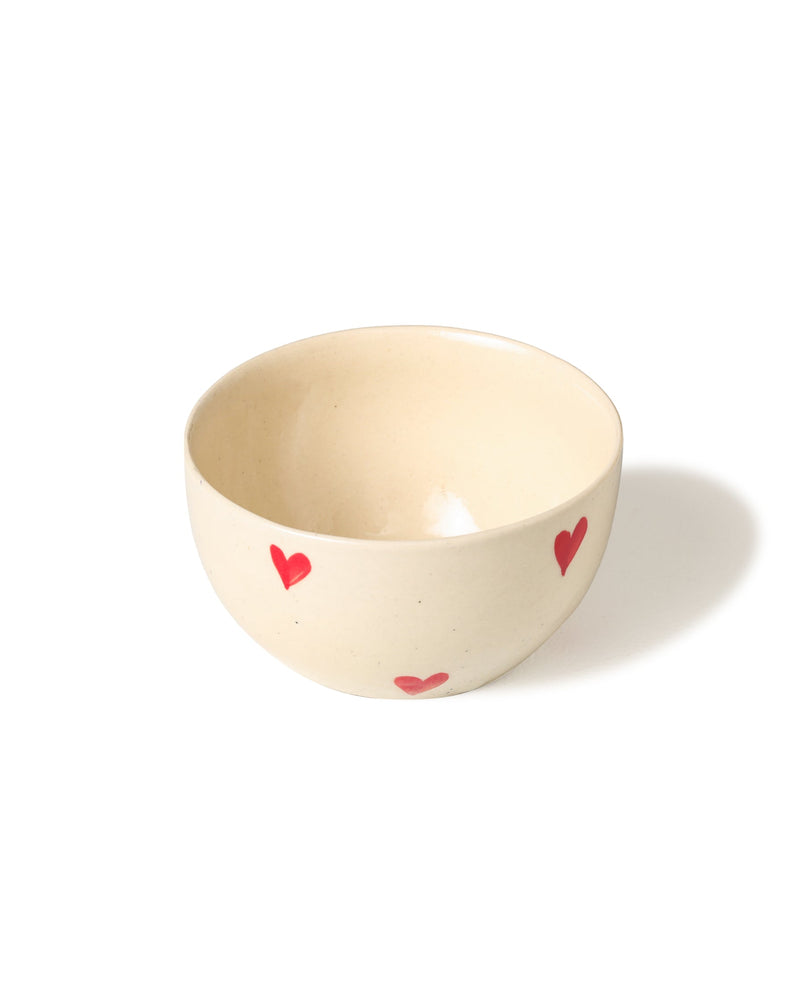 Alamkari India Ceramic Heart Design Dining Bowls - Set of 2