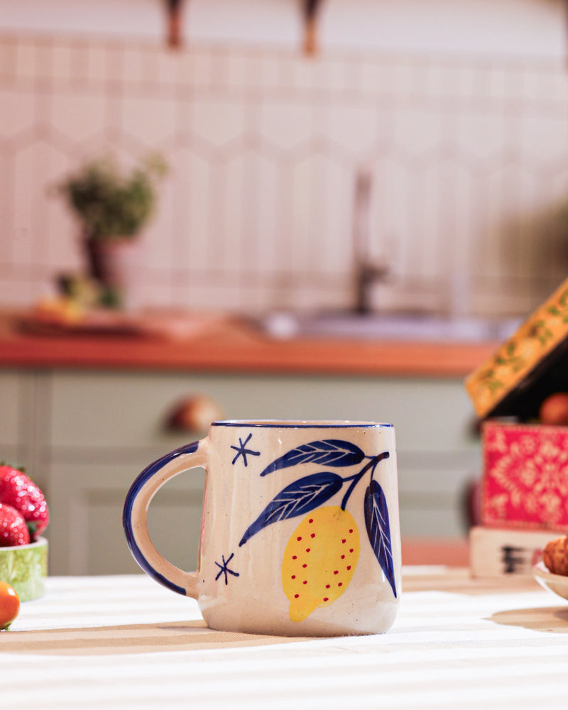 Alamkari India Ceramic Lemon Grove Ceramic Mug