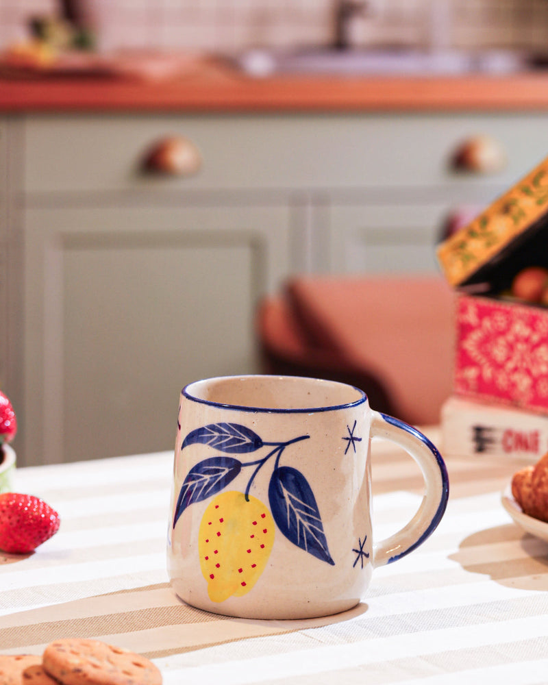 Alamkari India Ceramic Lemon Grove Ceramic Mug