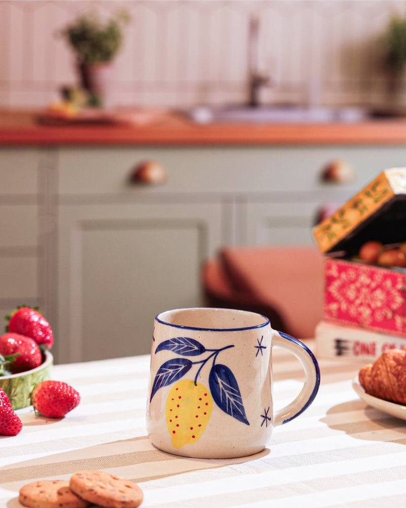 Alamkari India Ceramic Lemon Grove Ceramic Mug