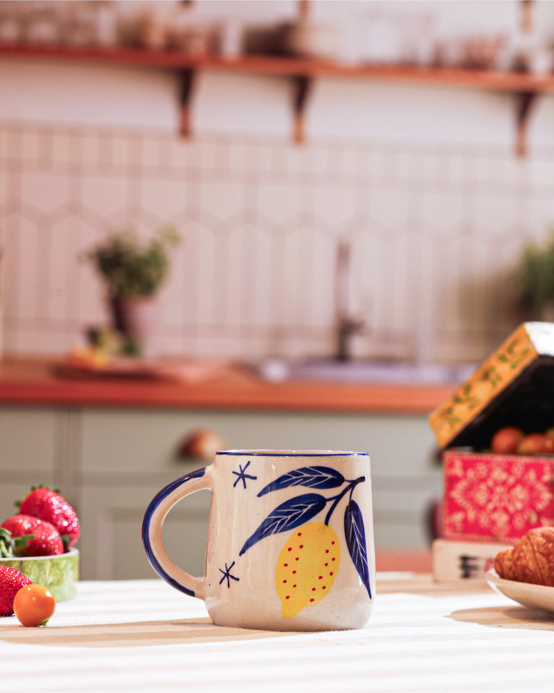 Alamkari India Ceramic Lemon Grove Ceramic Mug