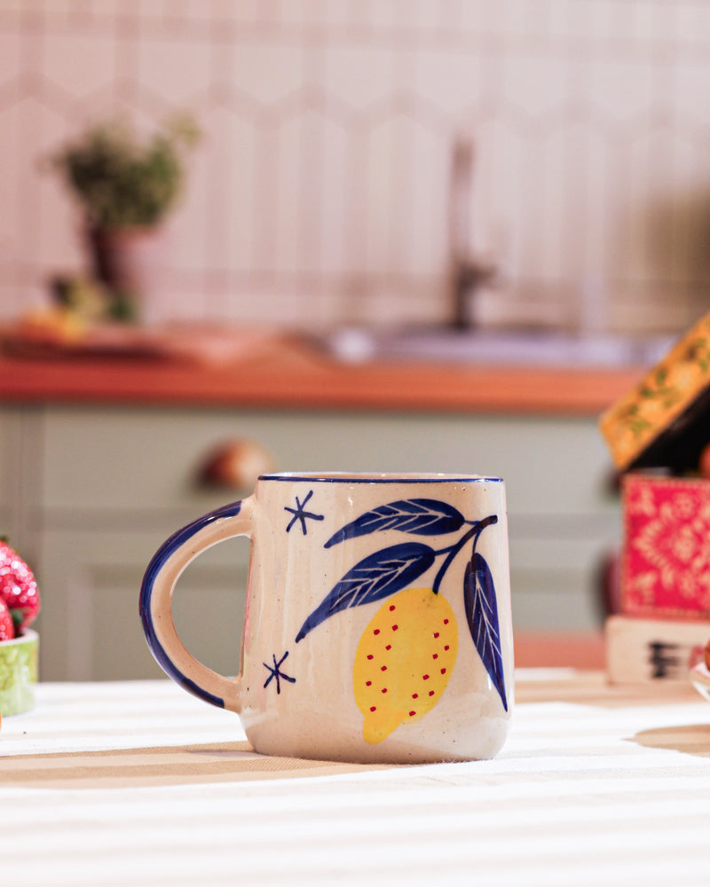 Alamkari India Ceramic Lemon Grove Ceramic Mug