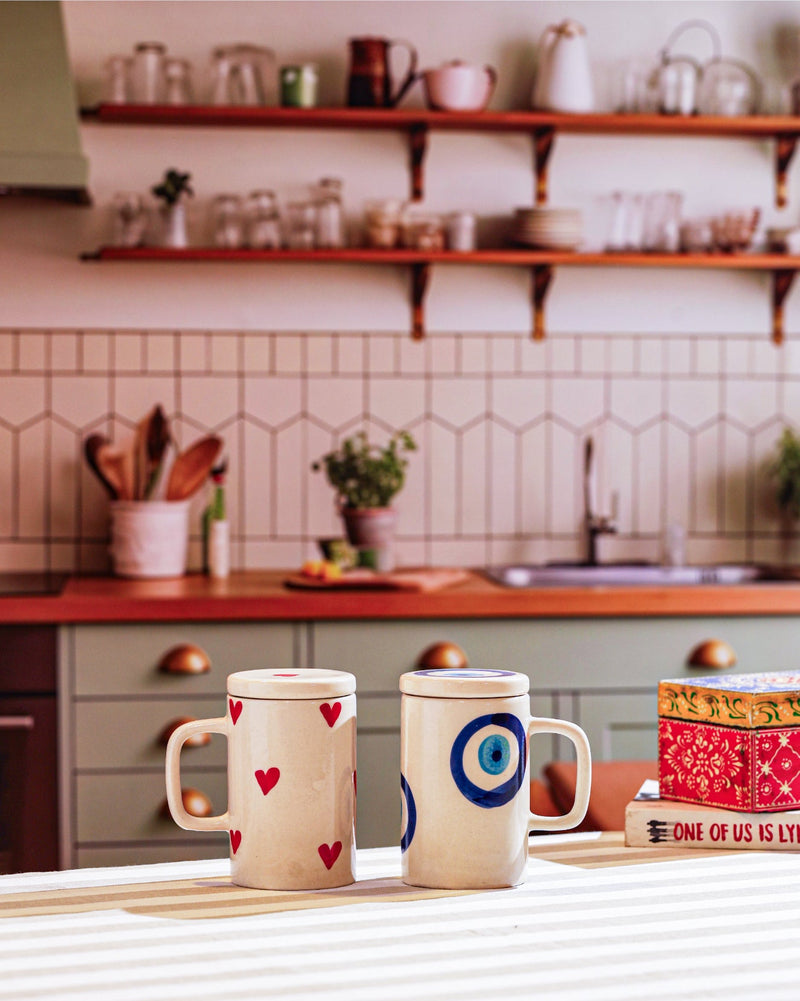 Alamkari India Ceramic Love & Protection Ceramic Mug Set
