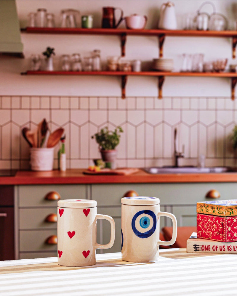 Alamkari India Ceramic Love & Protection Ceramic Mug Set