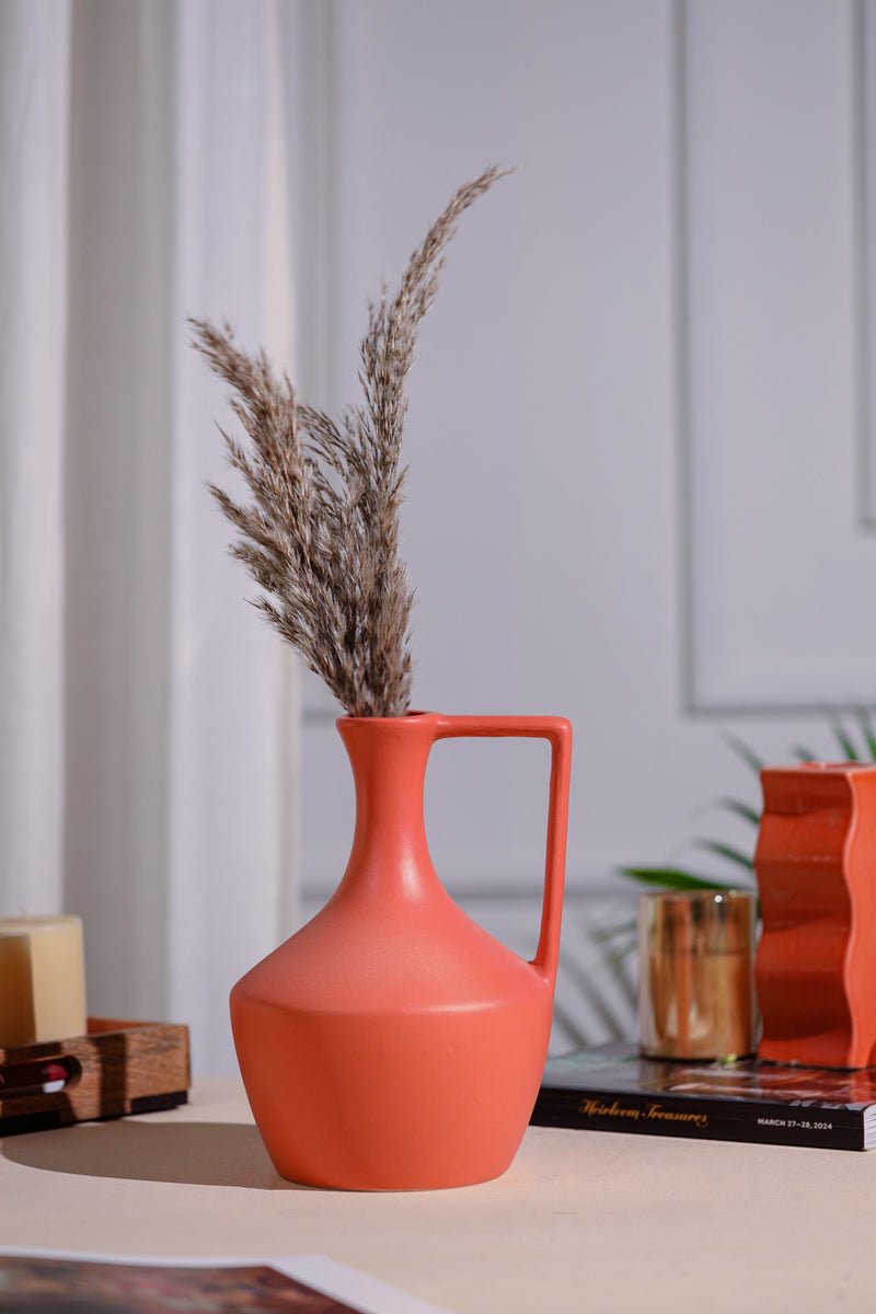 Alamkari India Ceramic Matka Design Flower Vase