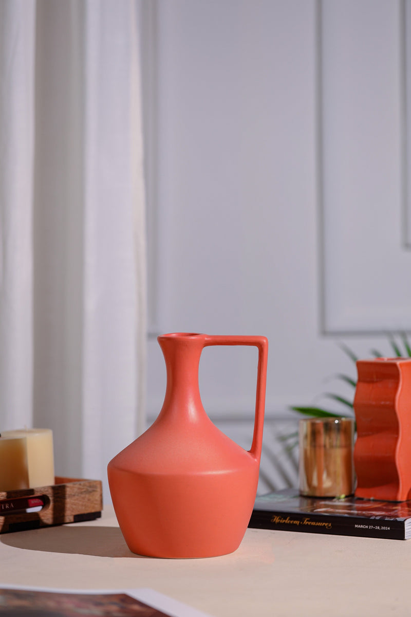 Alamkari India Ceramic Matka Design Flower Vase