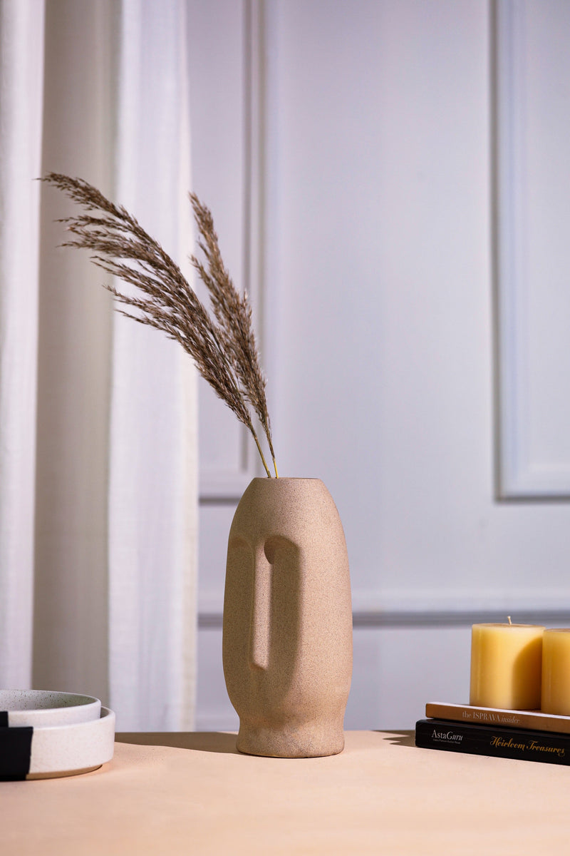 Alamkari India Ceramic Modest Face Flower Vase