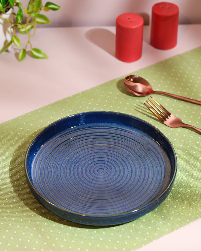Alamkari India Ceramic Ocean Swirl Ceramic Plate