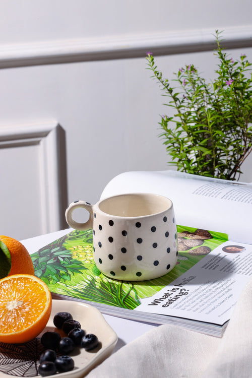 Alamkari India Ceramic Polka Dot Coffee Mug