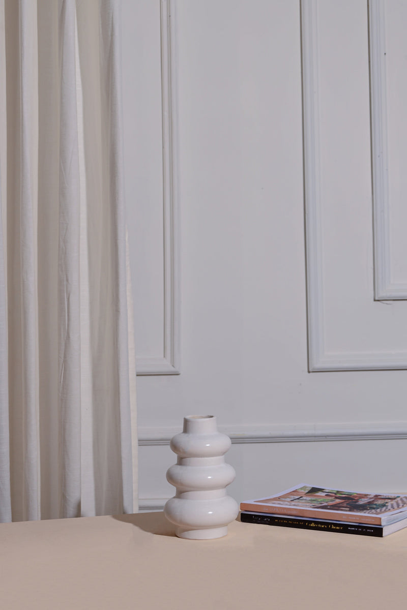 Alamkari India Ceramic Spiral Ceramic Vases - Set of 2