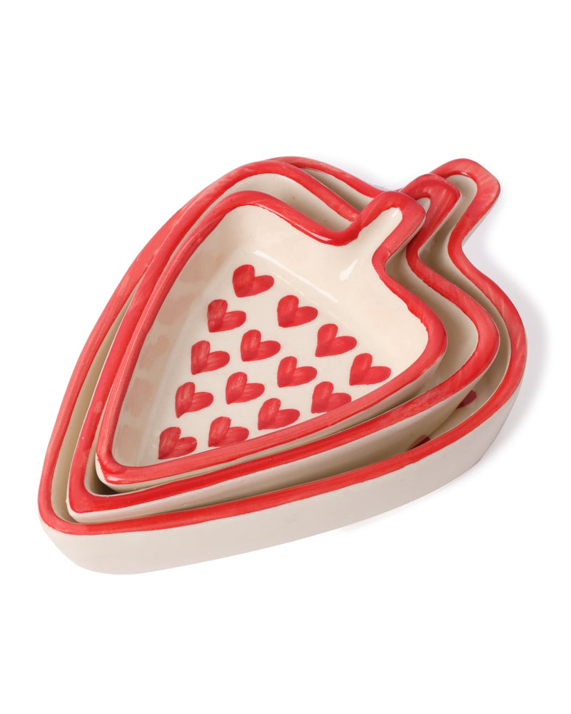 Alamkari India Ceramic Strawberry Fields Platter Set