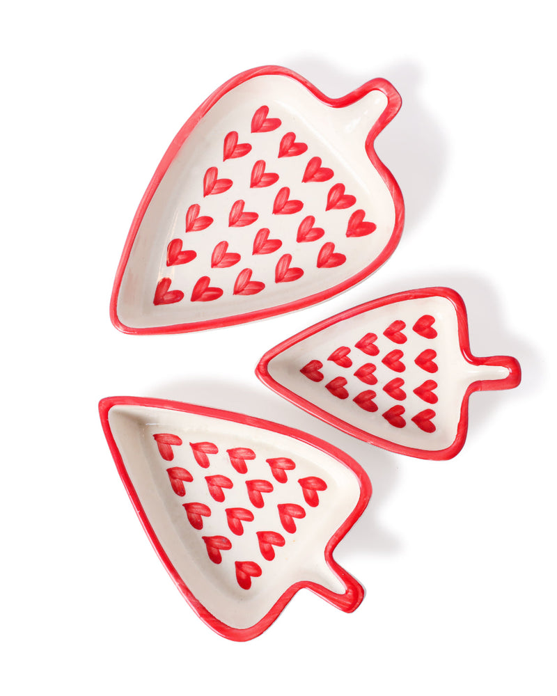 Alamkari India Ceramic Strawberry Fields Platter Set