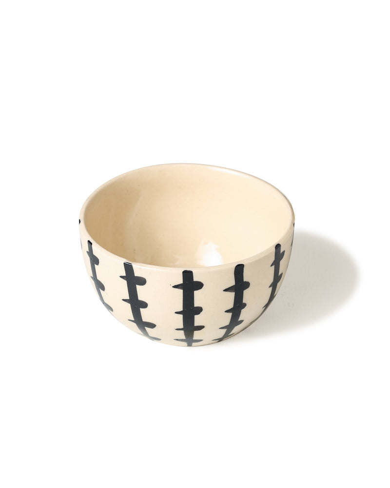 Alamkari India Ceramic Stroke Black Soup Bowl - Set of 2