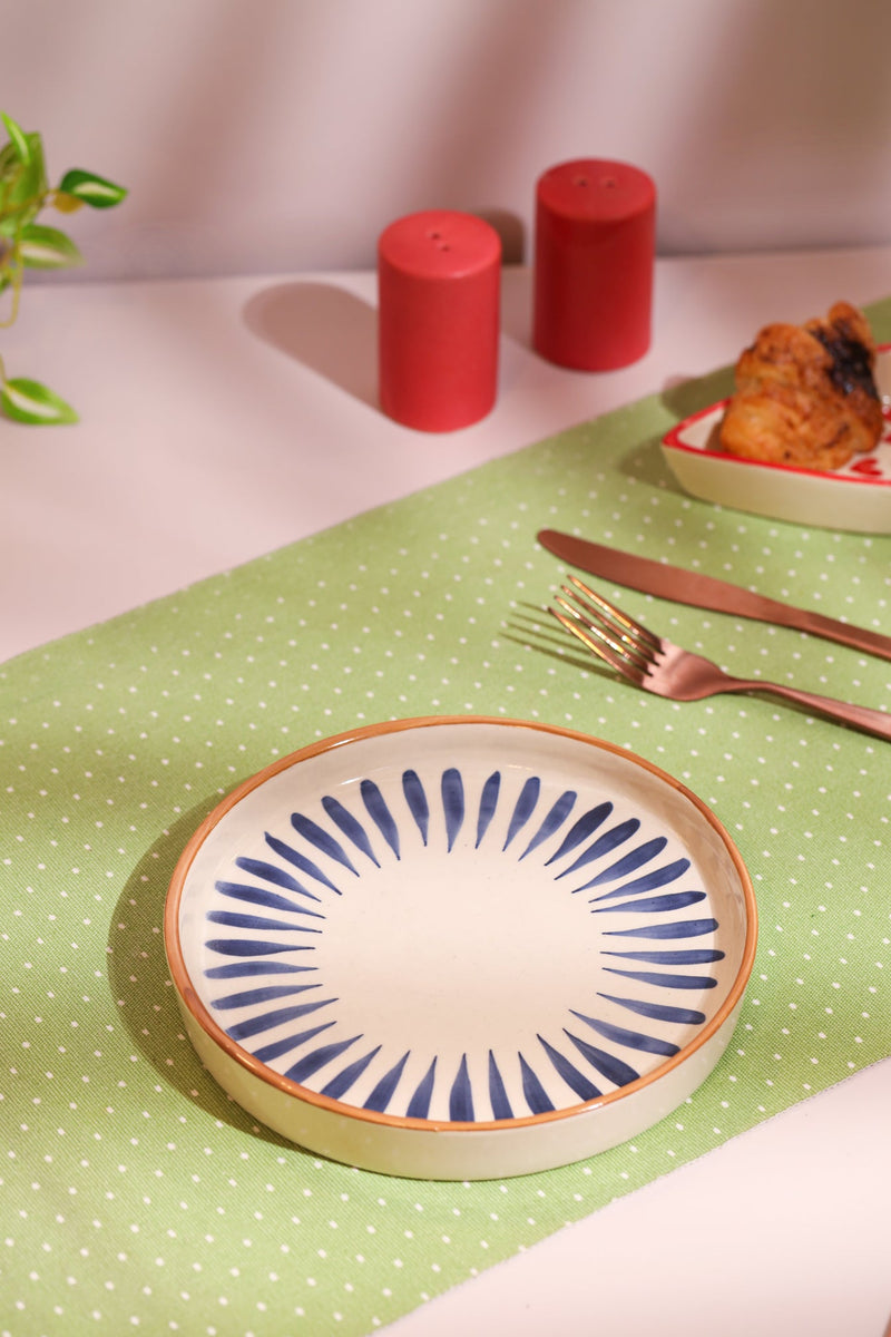 Alamkari India Ceramic Sunburst Serving Platter