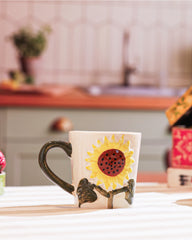 Alamkari India Ceramic Sunflower Bloom Ceramic Mug