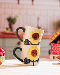 Alamkari India Ceramic Sunflower Bloom Ceramic Mug