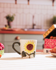 Alamkari India Ceramic Sunflower Bloom Ceramic Mug