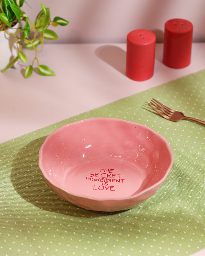Alamkari India Ceramic "The Secret Ingredient is Love" Ceramic Bowl