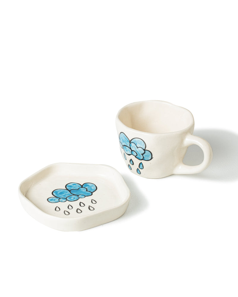 Alamkari India Ceramic Tip Tip Rain Cup & Saucer Set