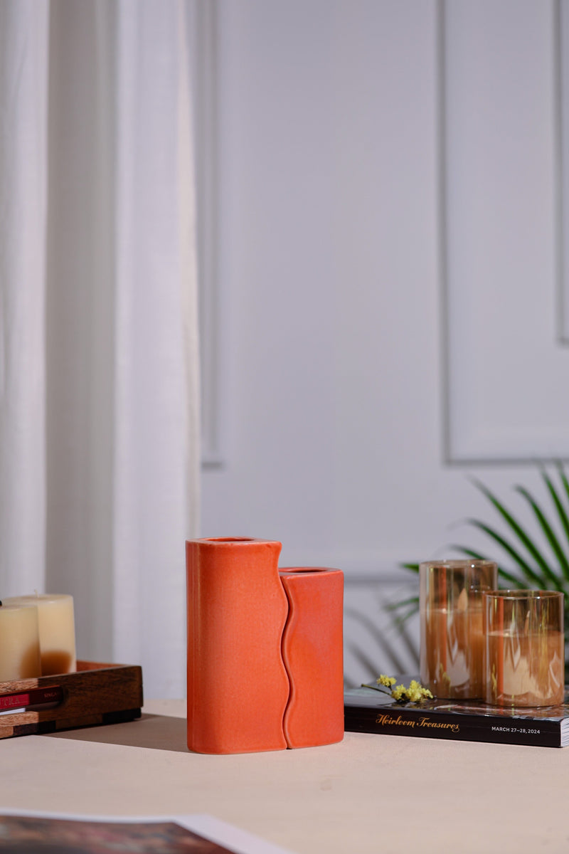 Alamkari India Ceramic Twin Ladder Ceramic Vase
