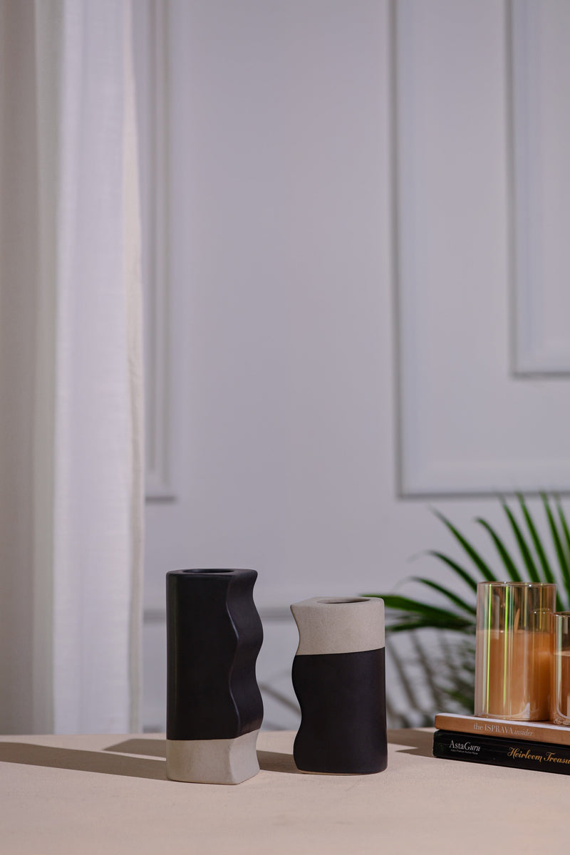 Alamkari India Ceramic Twinny Tower Flower Vase