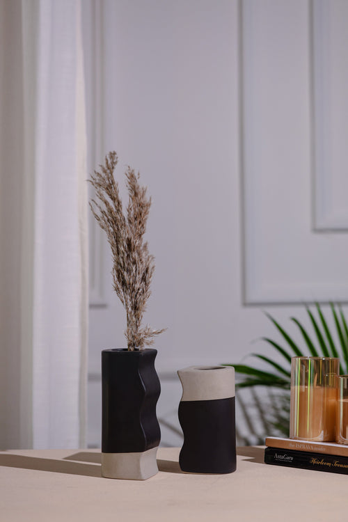 Alamkari India Ceramic Twinny Tower Flower Vase