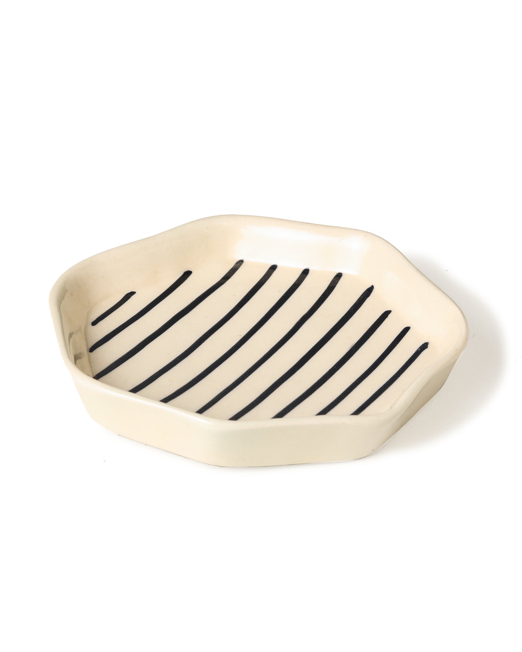 Alamkari India Ceramic Zebra Stripe Platter