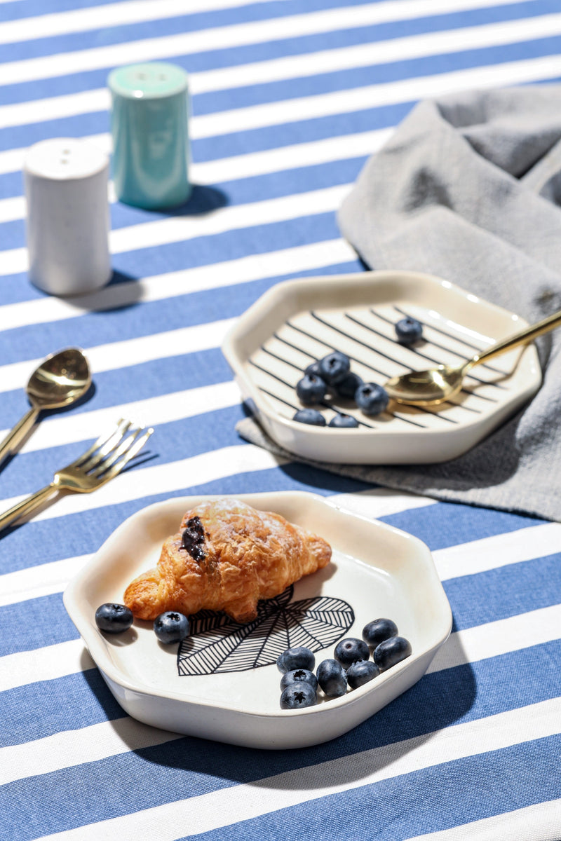 Alamkari India Ceramic Zebra Stripe Platter