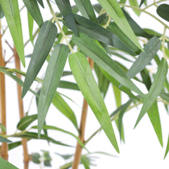 Alamkari India Fabric Artificial Bamboo Plant in Black Pot (150 cm)
