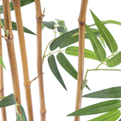 Alamkari India Fabric Artificial Bamboo Plant in Black Pot (150 cm)