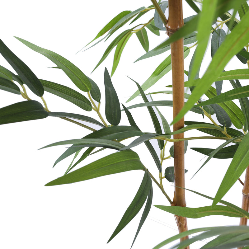 Alamkari India Fabric Artificial Bamboo Plant in Black Pot (180 cm)