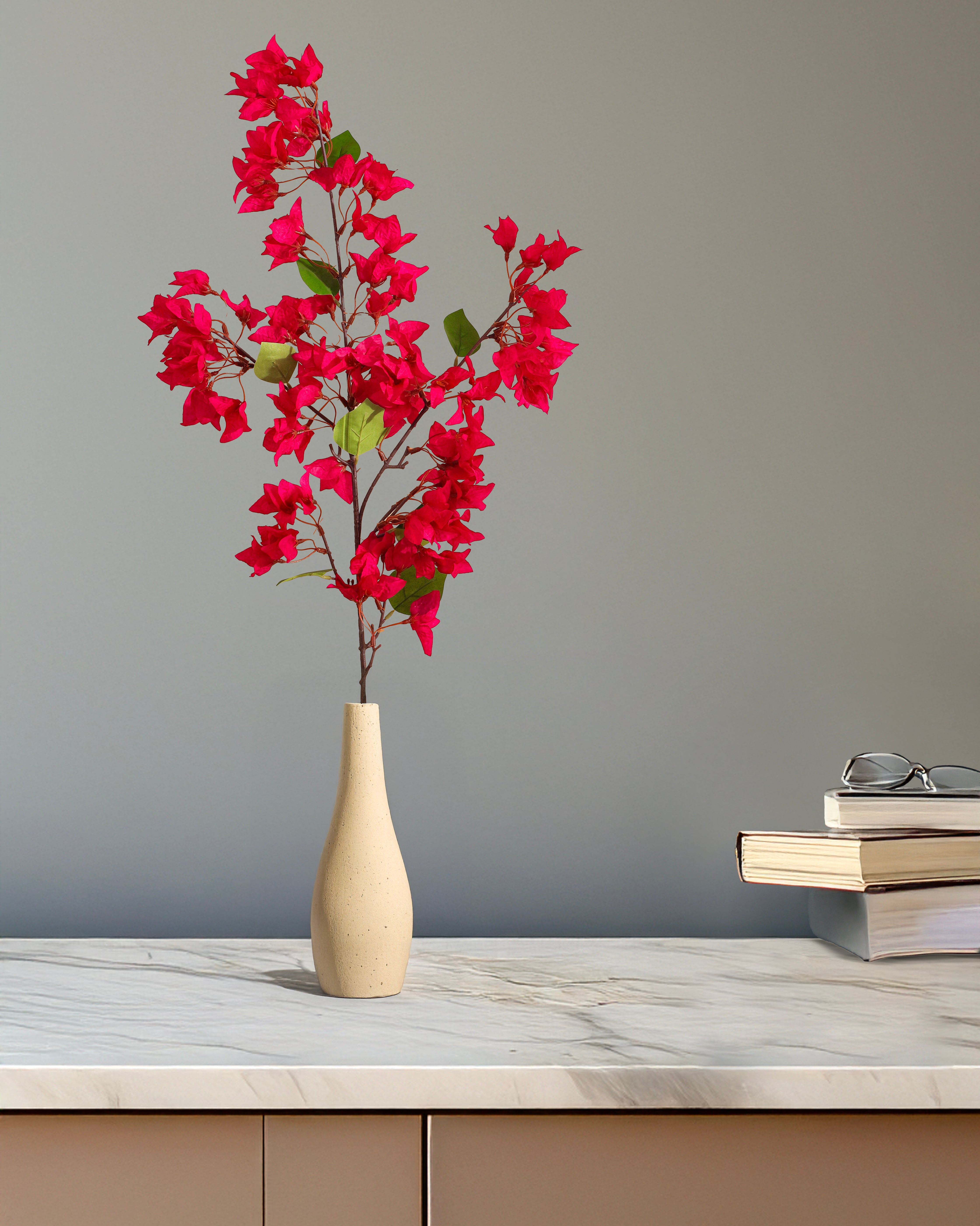Alamkari India Fabric Artificial Bougainvillea Flower Stick (115 cm, Pink)