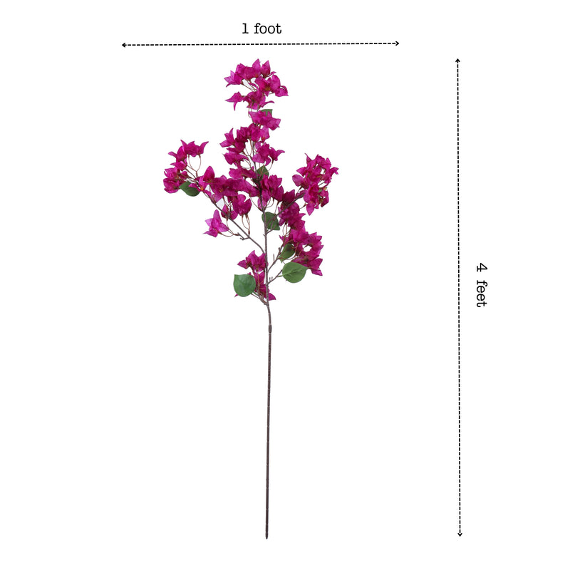 Alamkari India Fabric Artificial Bougainvillea Flower Stick (115 cm, Purple)