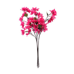 Alamkari India Fabric Artificial Bougainvillea Flower Sticks (3 Sticks, 78 cm)